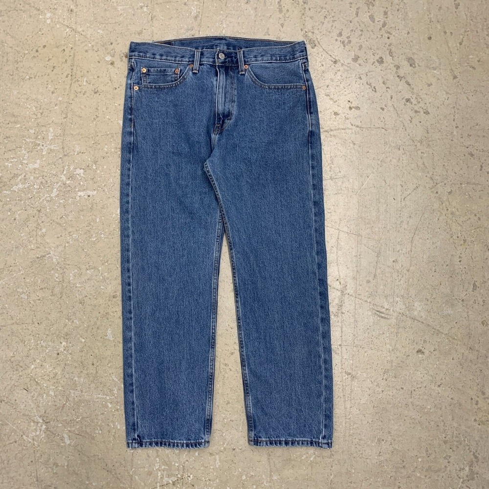 Levis 505 Jeans Mens 34x29 Pants Blue Straight Leg Medium Wash Denim Fits 36x29